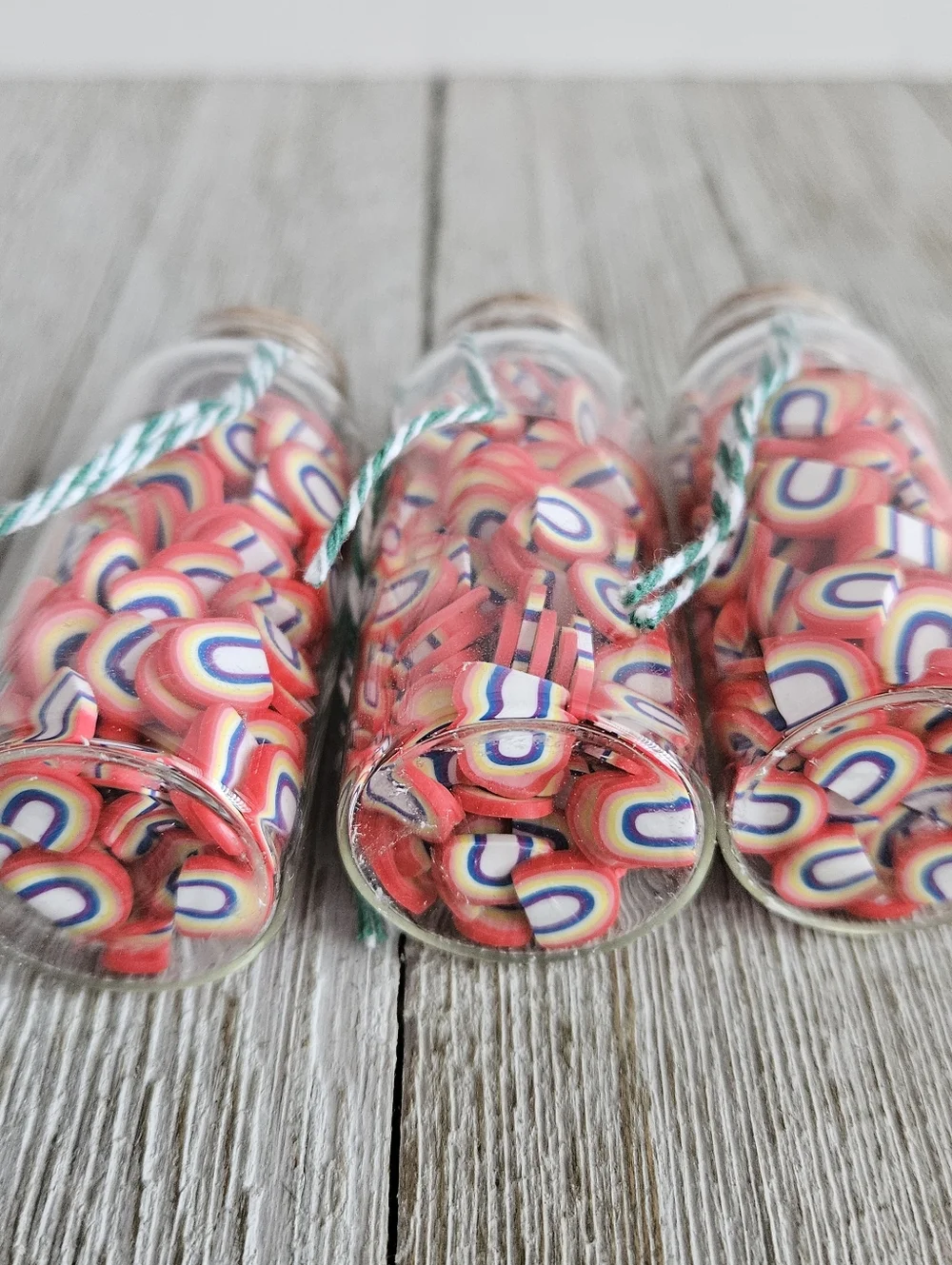 3-Pack Jar of Miniature Rainbows Multi-Purpose Plastic Crafting Pieces Multi-Col